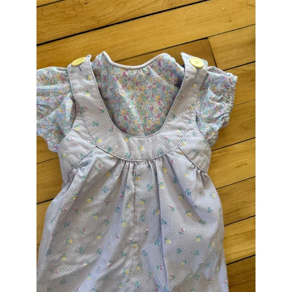 Vintage 80s/90s‎ Katiti purple floral two piece infant outfit